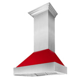 48" Snow Finish Range Hood with Red Gloss Shell