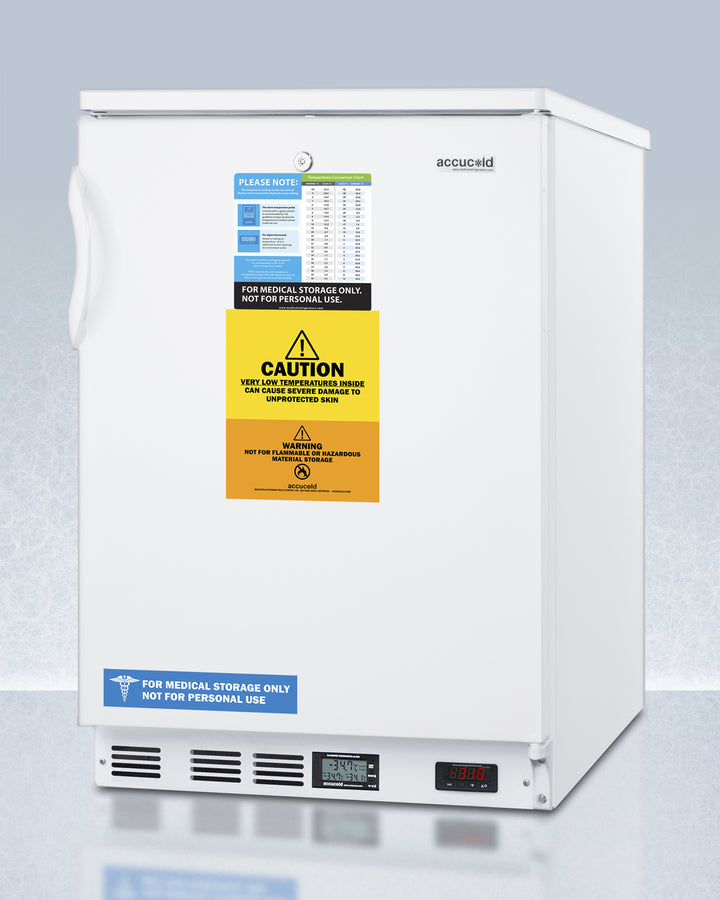 Accucold 24" Wide Built-In All-Freezer in White Factory-installed Lock