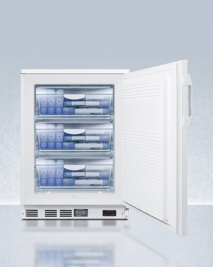Accucold 24" Wide Built-In All-Freezer in White Factory-installed Lock