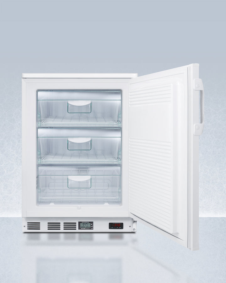 Accucold 24" Wide Built-In All-Freezer in White Factory-installed Lock