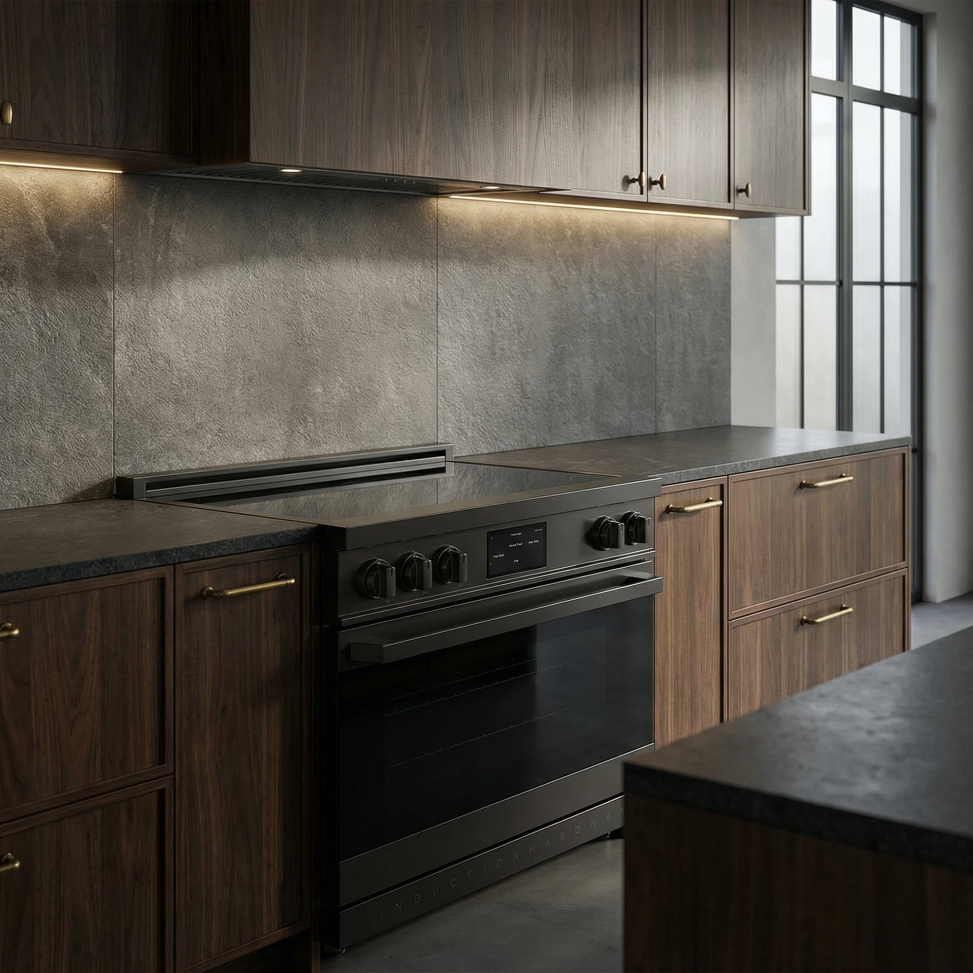 36″ Professional Induction Range – Black Stainless