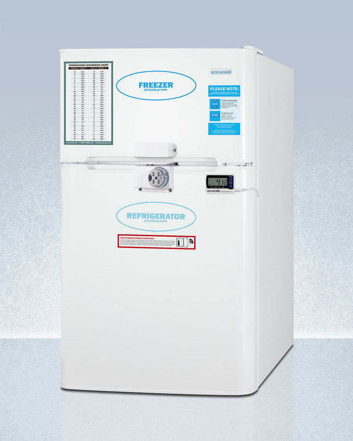 Accucold 19" Wide General Purpose Refrigerator-Freezer, NIST calibrated alarm/thermometer