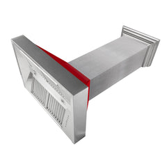 48" Snow Finish Range Hood with Red Gloss Shell