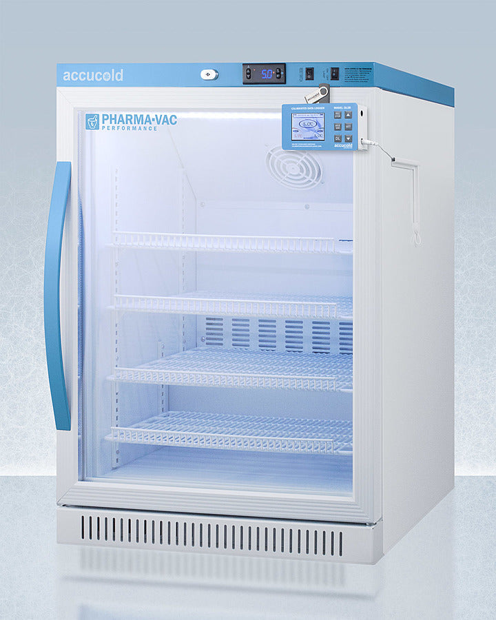 Accucold 23" Wide 6 Cu.Ft. ADA Height Vaccine Refrigerator Glass Door