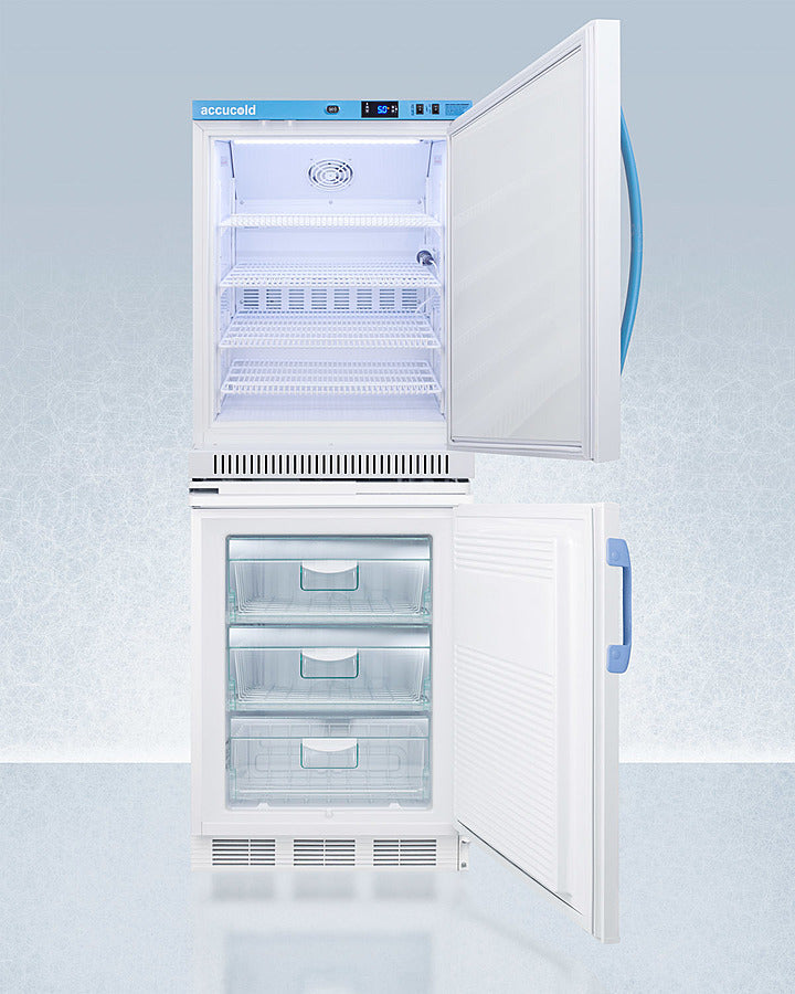 Accucold 24" Wide All-Refrigerator/ All-Freezer Combination White