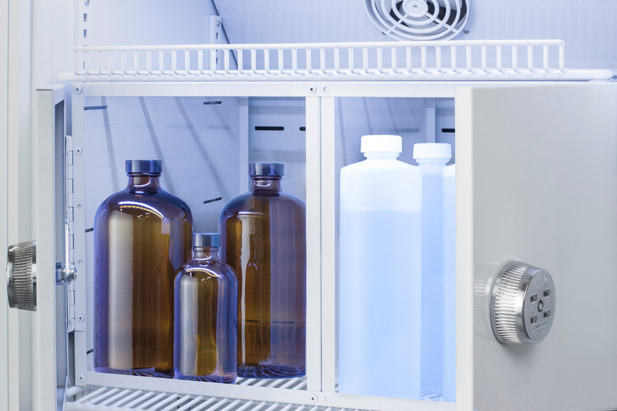 Accucold 15 Cu.Ft. Upright Laboratory Refrigerator with Interior Lockers