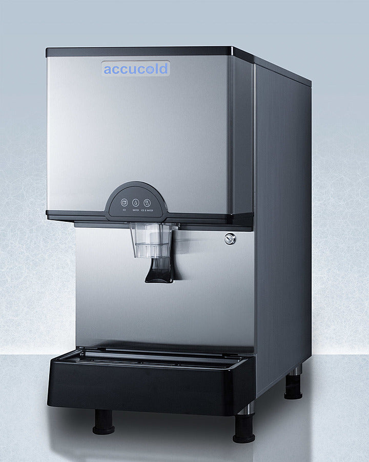 Accucold 17" Ice & Water Dispenser Adjustable Height Stainless Steel