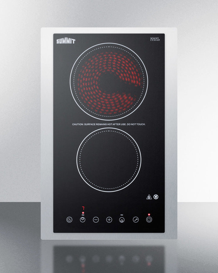 Accucold 15" Wide 230V 2-Burner Radiant Cooktop