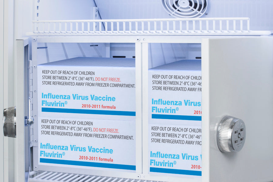 Accucold 23" Wide Upright Pharmacy And Vaccine White Refrigerator