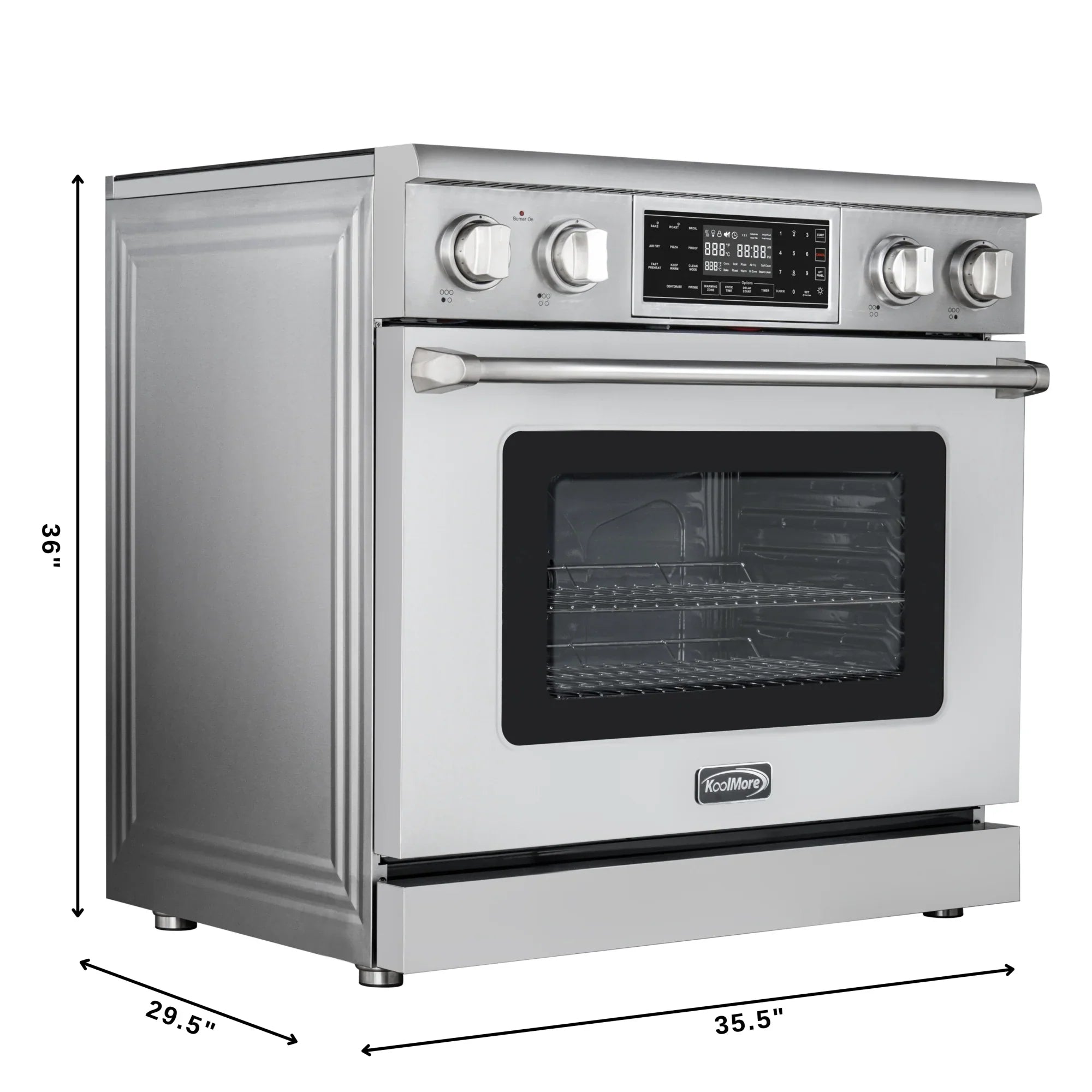 36 in. Electric Professional Range with Tilt Panel and Digital controls, Self-Cleaning, 16300W of Power, 240V in Stainless-Steel