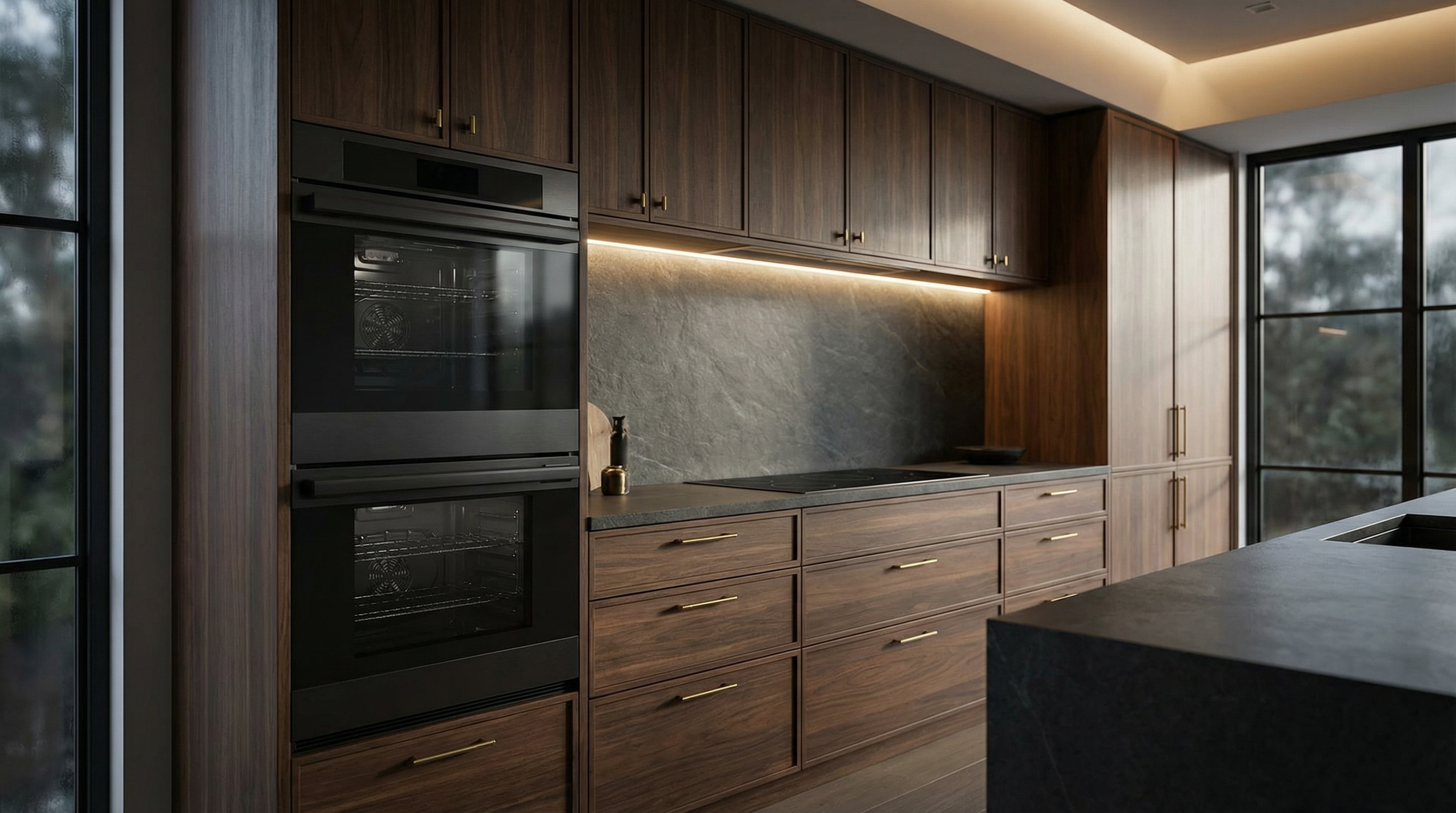 30" Double Wall Oven in Black Stainless Steel