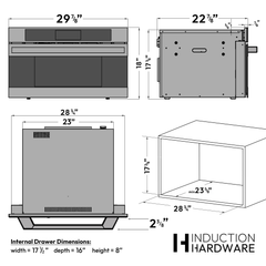 30" Smart Drawer Microwave in Black Stainless Steel