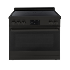 36″ Professional Induction Range – Black Stainless