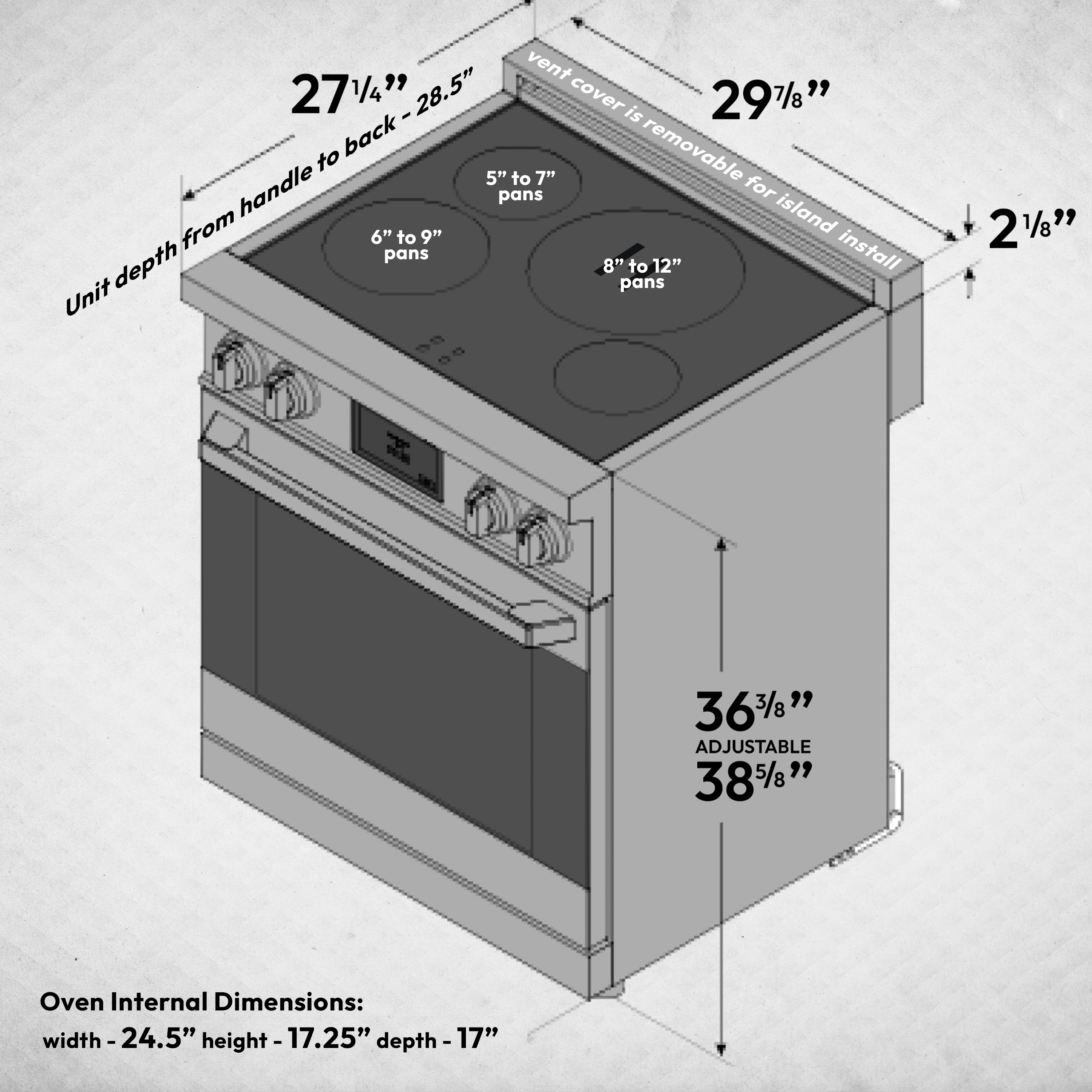 30″ Professional Induction Range – Stainless Steel