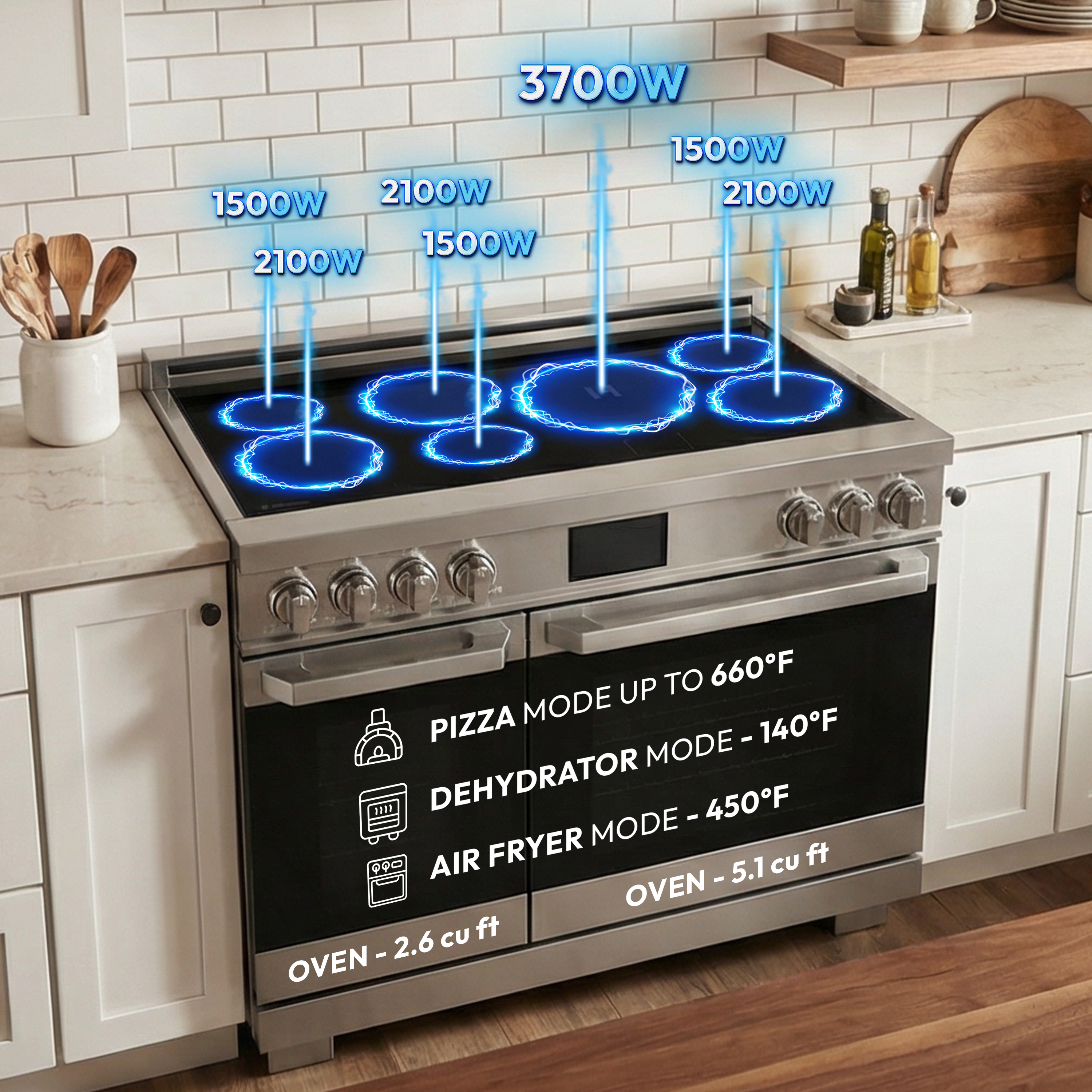 48″ Professional Induction Range – VEGA Edition