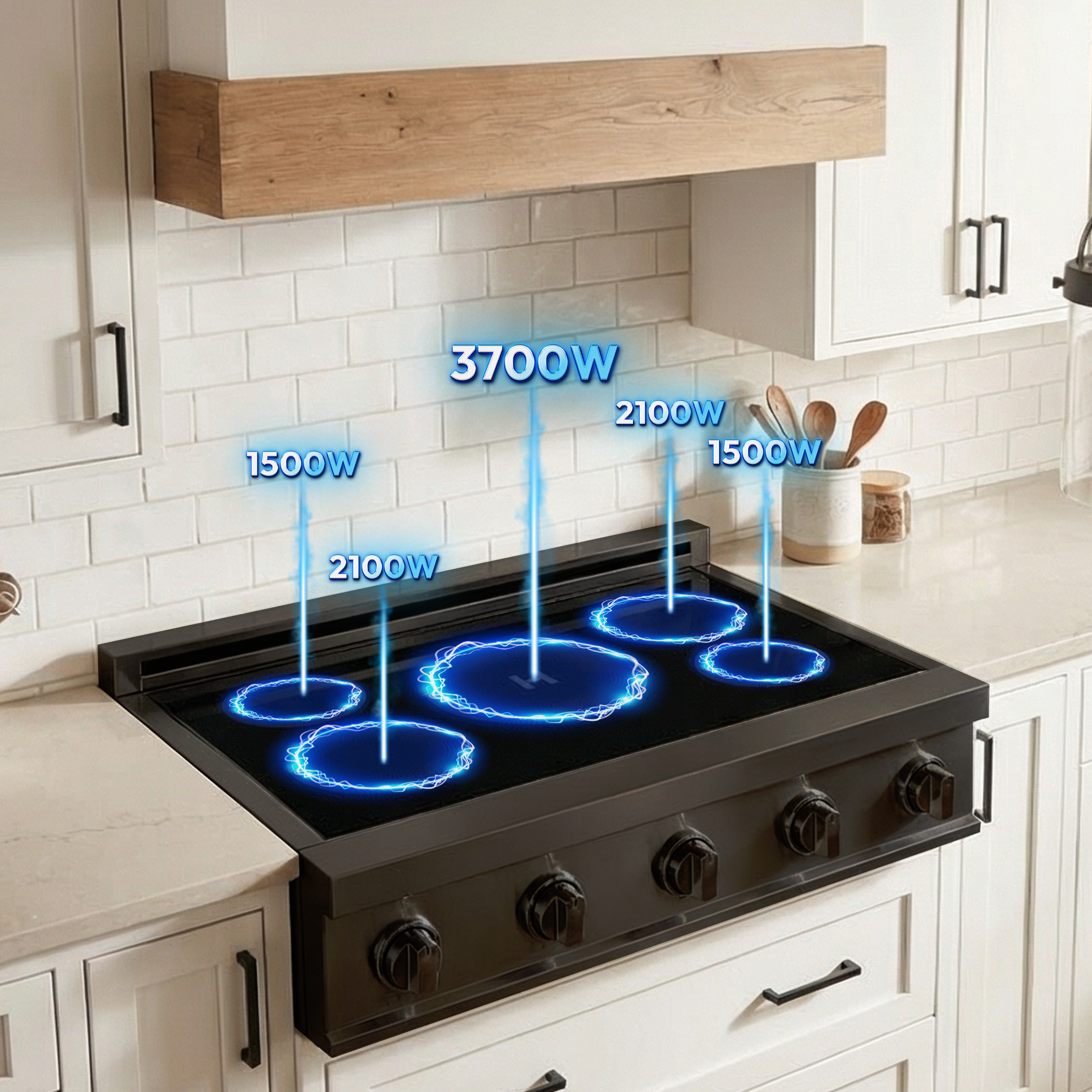 36″ Induction Cooktop – Black Steel