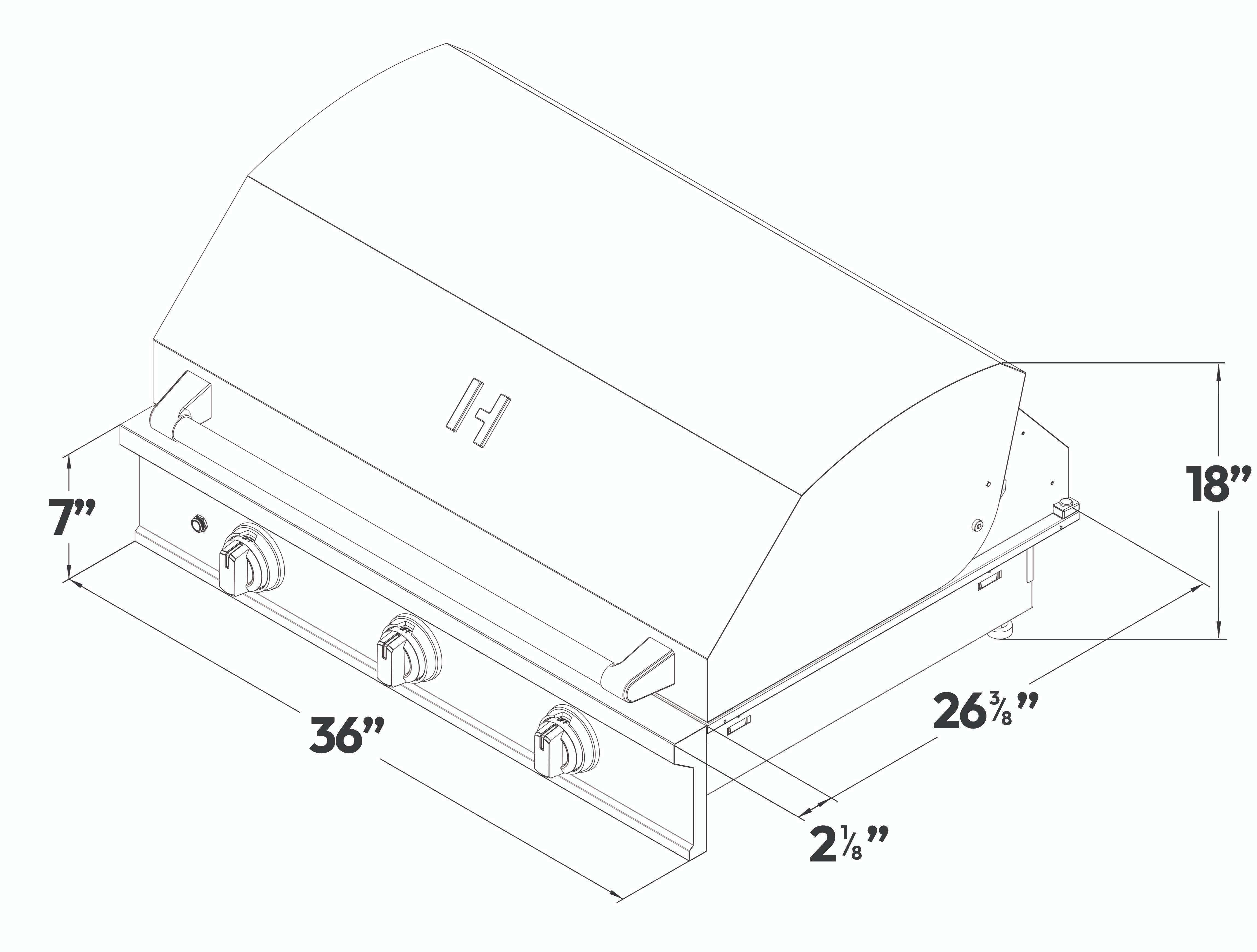36" Outdoor Built-In Induction Griddle