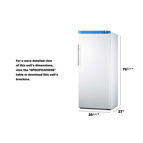 Accucold 18 cu.ft. Upright Manual Defrost Refrigerator
