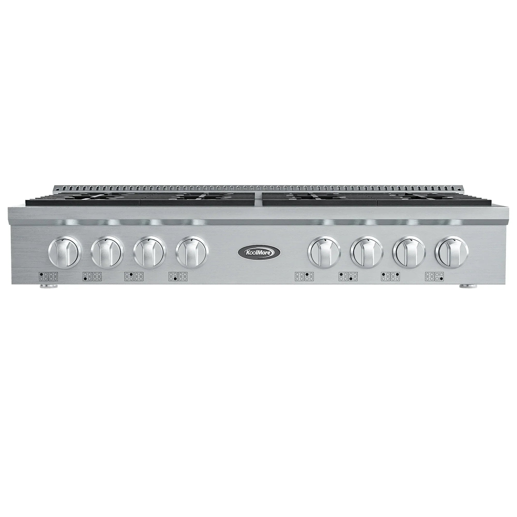 48 in Gas Range-Top with 8 Sealed Italian Burners and Stainless-Steel Stovetop Knobs.