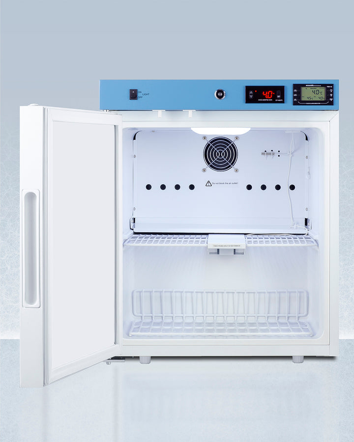 Accucold 19" Left Hand Design Wide Compact Vaccine Refrigerator with Self Closing Door, CARB Compliant