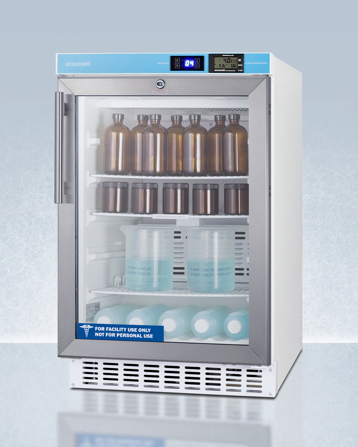 Accucold 20" Wide Built-In Pharmacy All-Refrigerator with External High/Low Temperature Readout, ADA Compliant