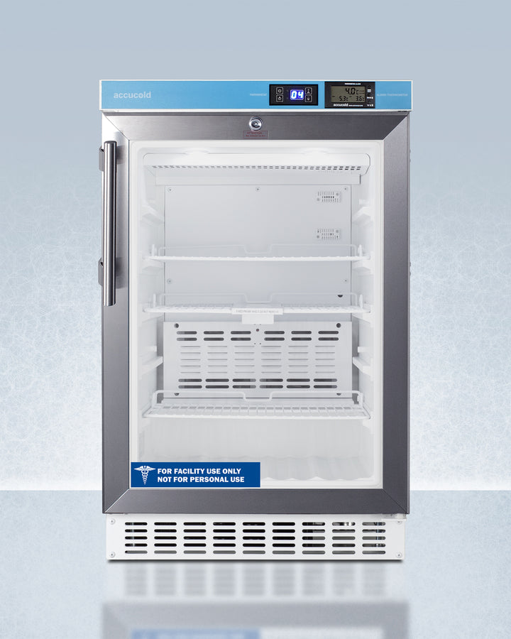 Accucold 20" Wide Built-In Pharmacy All-Refrigerator with External High/Low Temperature Readout, ADA Compliant