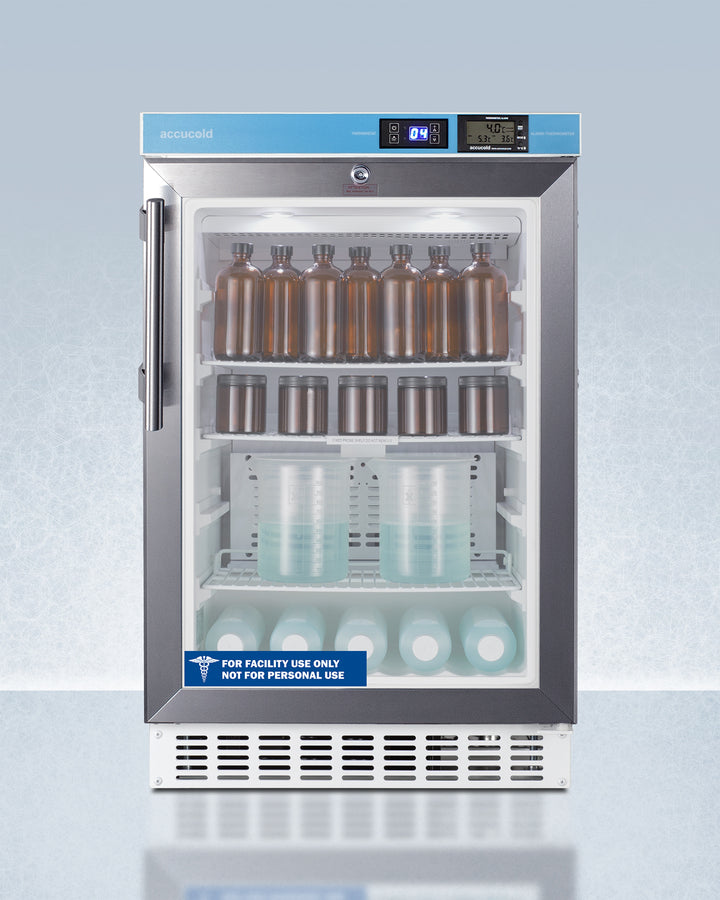 Accucold 20" Wide Built-In Pharmacy All-Refrigerator with External High/Low Temperature Readout, ADA Compliant