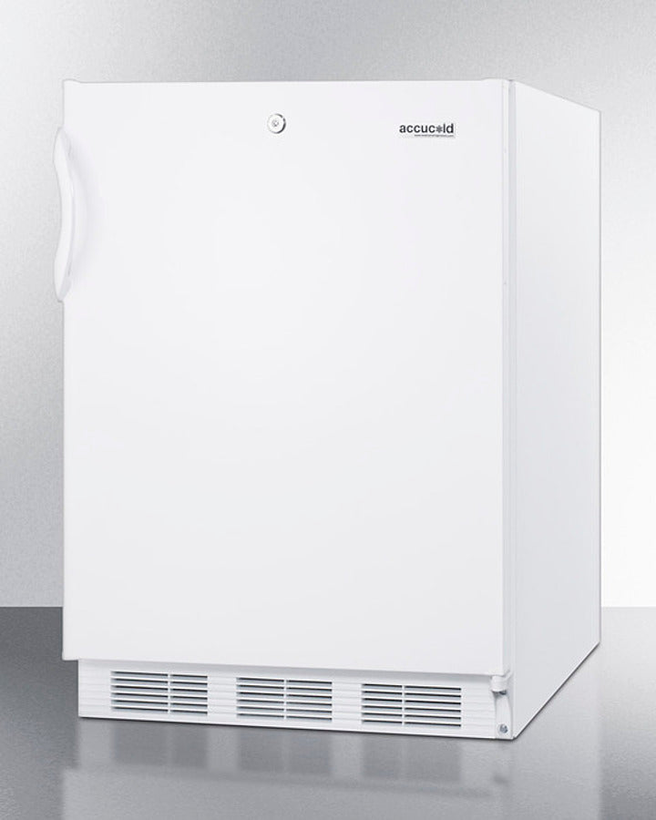 Accucold 24" White Wide All-Refrigerator, Auto Defrost Operation, ADA Compliant